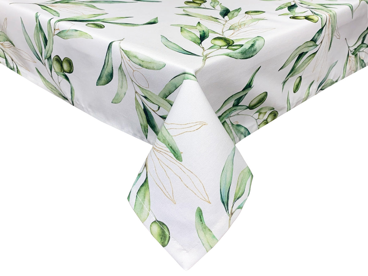 Tischdecke 110x110 cm aus 100 % Baumwolle – Oliven im mediterranen Stil