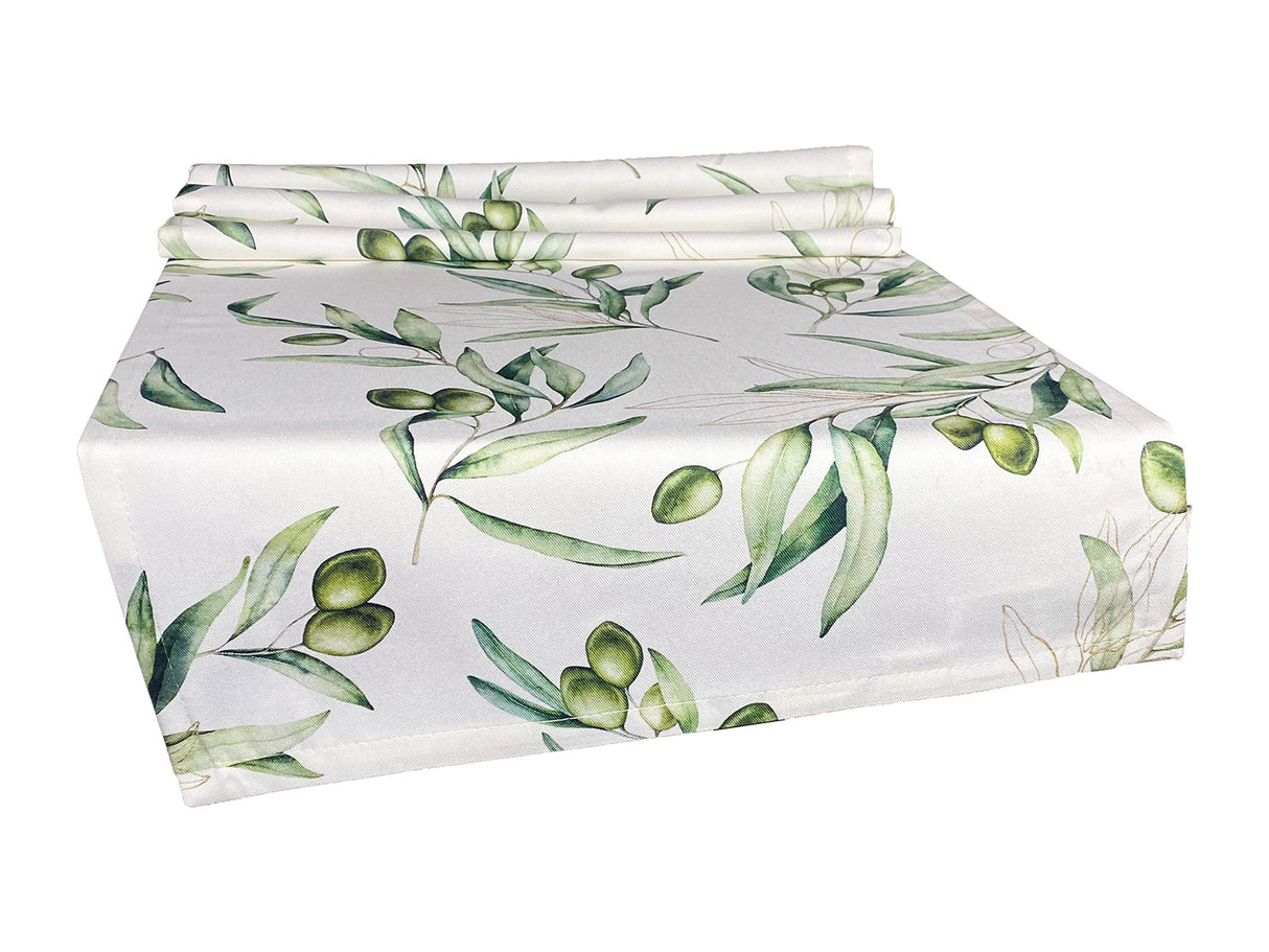 Mediterraner Tischläufer aus 100% Baumwolle - Oliven Design aus der beties "Italy Collection"