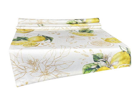 Hochwertiger Tischläufer aus 100% Baumwolle – Zitronen-Design aus der beties "Italy Collection"