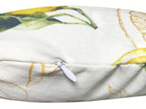 Hochwertige runde Kissenhülle ca. 50 cm Ø 100% Baumwolle Zitronen-Design beties "Italy Collection"