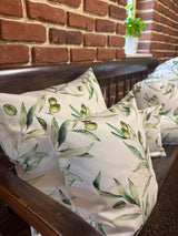 Mediterrane Kissenhülle ca. 50x50 cm aus 100% Baumwolle - Oliven Design aus der beties "Italy Collection"