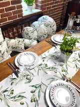 Mediterraner Tischläufer aus 100% Baumwolle - Oliven Design aus der beties "Italy Collection"