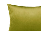 Nahaufnahme eines Samt&Sonders Kissenbezug in der Farbe mai-gruen.