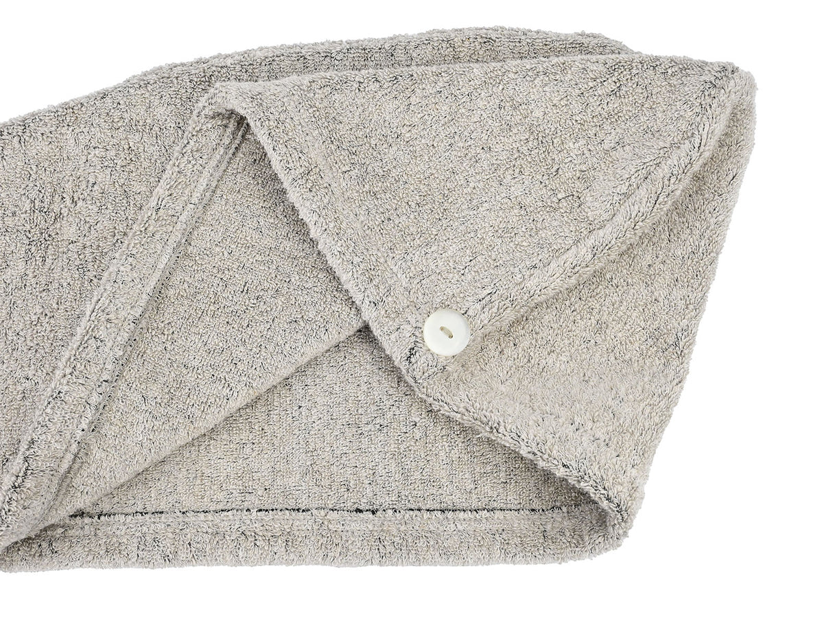 Haarturban 25x70 cm aus Leinen-Frottee mit Knopf | SAVU