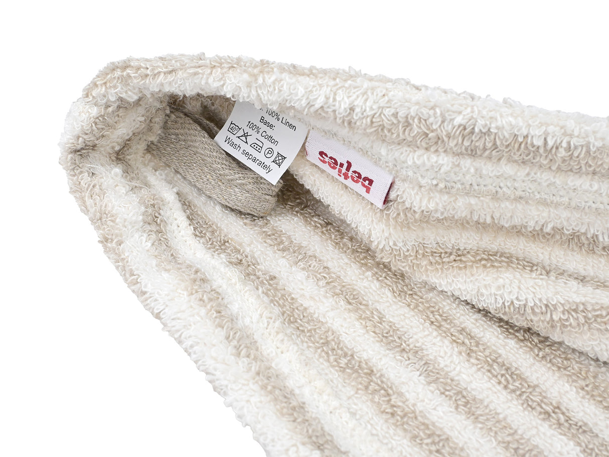 Haarturban 25x70 cm aus Leinen-Frottee mit Knopf | SAVU