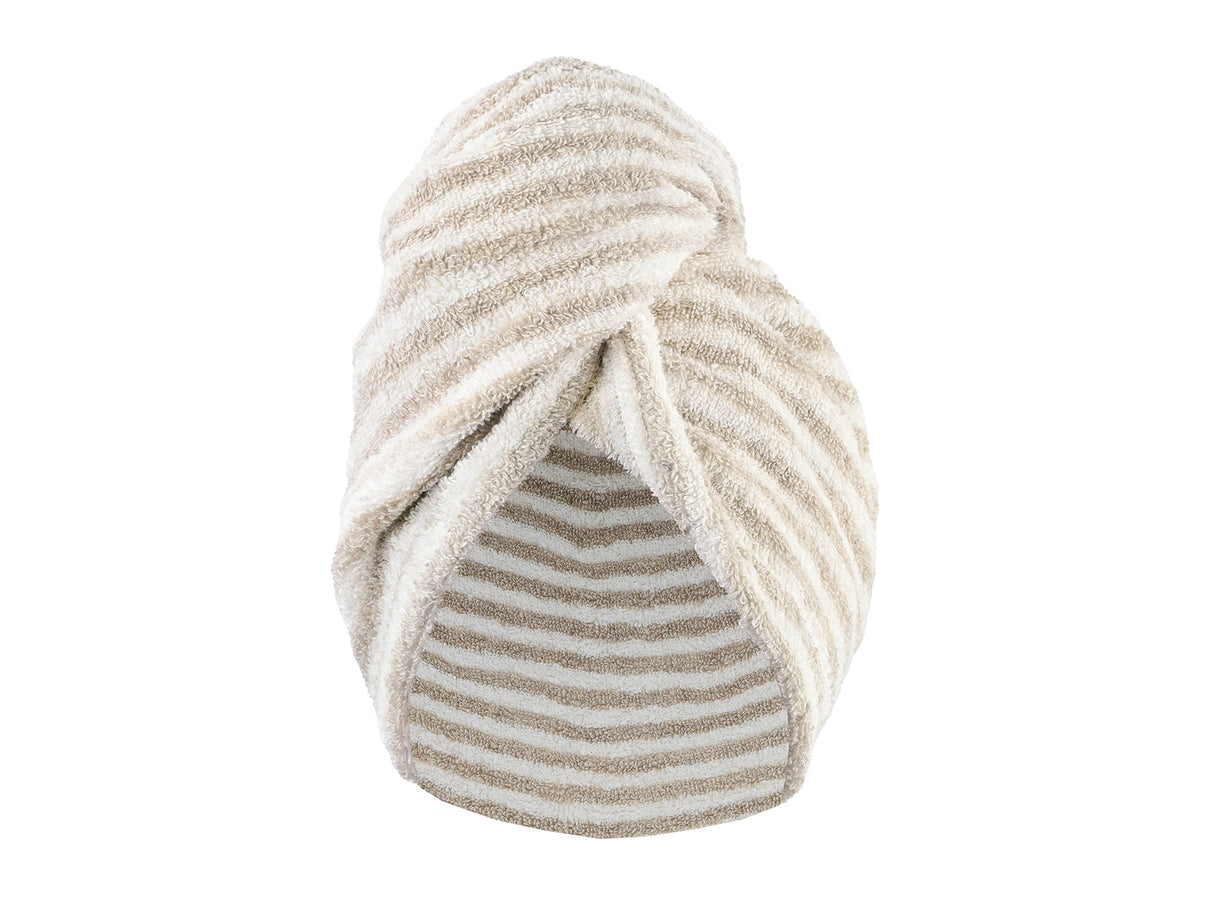 Haarturban 25x70 cm aus Leinen-Frottee mit Knopf | SAVU