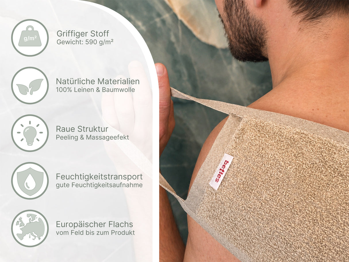 Leinen-Kosmetikpad Ø12 cm – Peeling-Frottee & Massage | SAVU