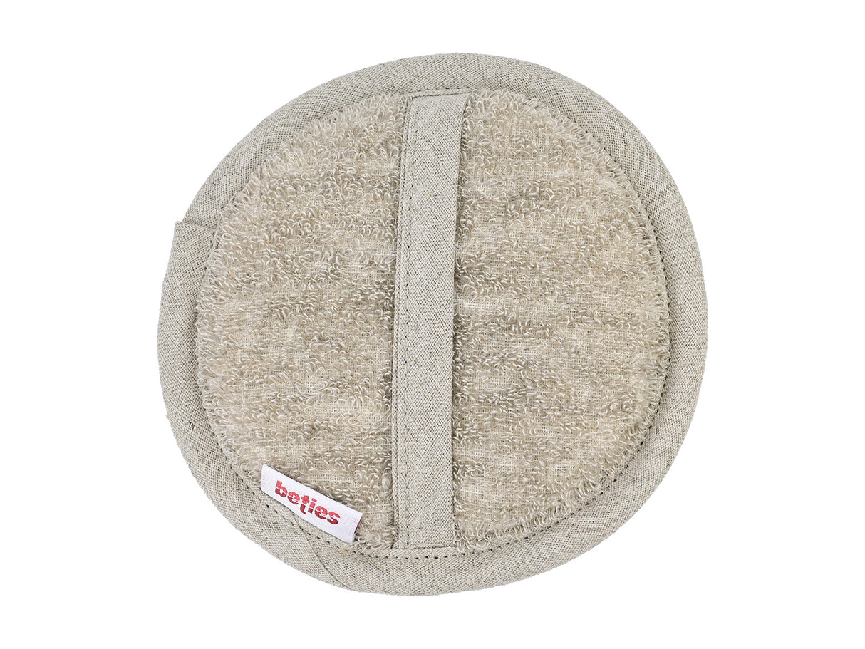 Leinen-Kosmetikpad Ø12 cm – Peeling-Frottee & Massage | SAVU