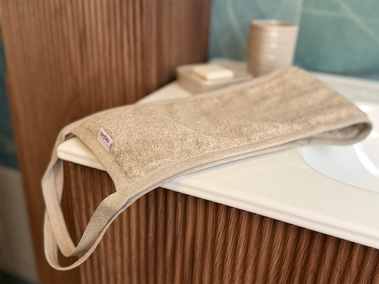 Leinen-Rückenwaschband 15x70 cm – Peeling-Frottee | SAVU