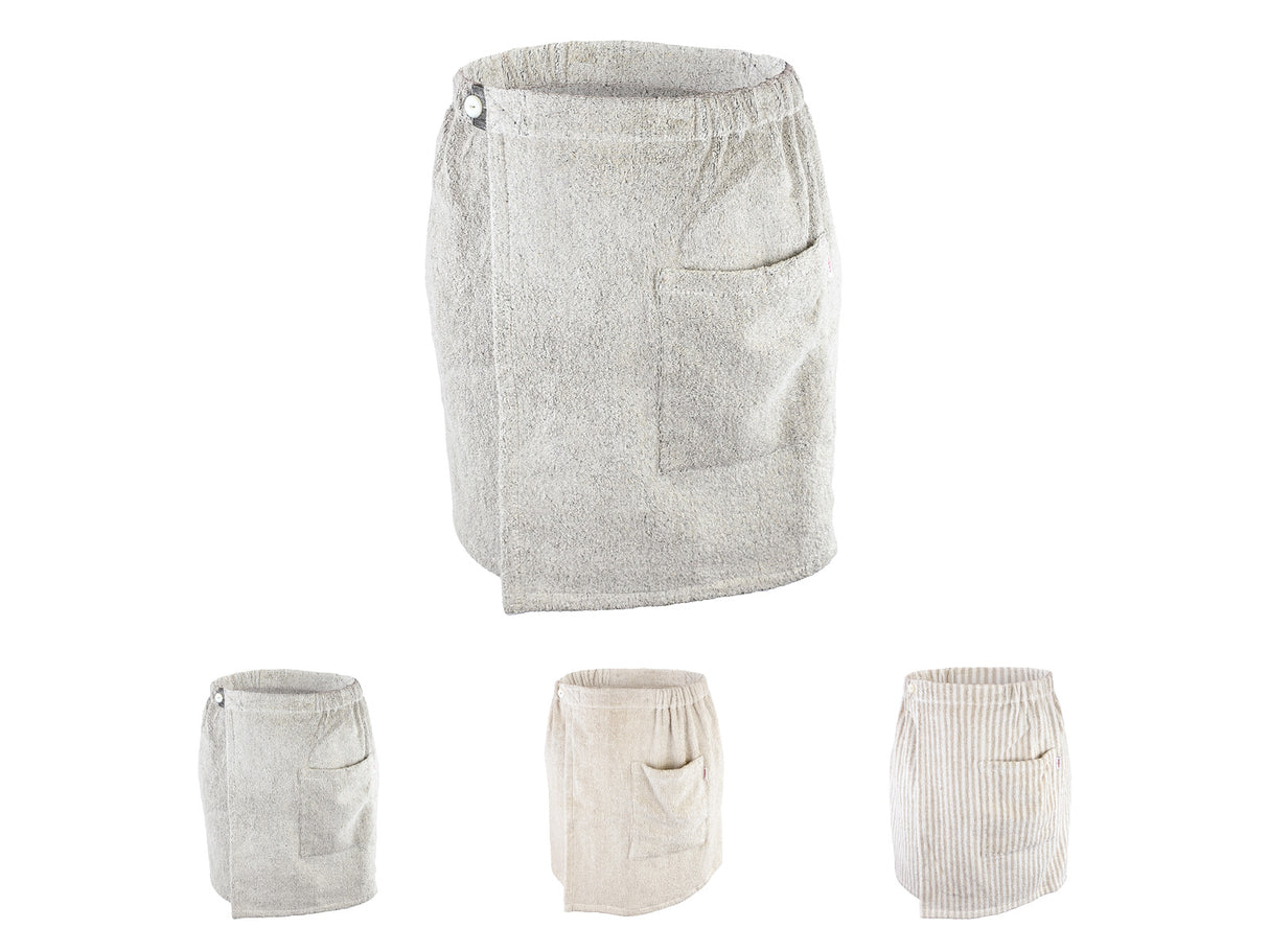 Sauna-Kilt 50x140 cm aus Leinen-Frottee mit Tasche | SAVU