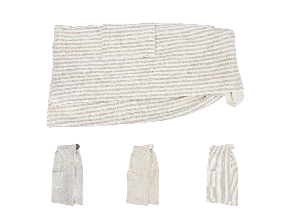 Sauna-Kilt 70x140 cm aus Leinen-Frottee mit Tasche | SAVU