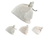 Saunahut Kamin aus Leinen-Frottee mit Lederband – One Size | SAVU