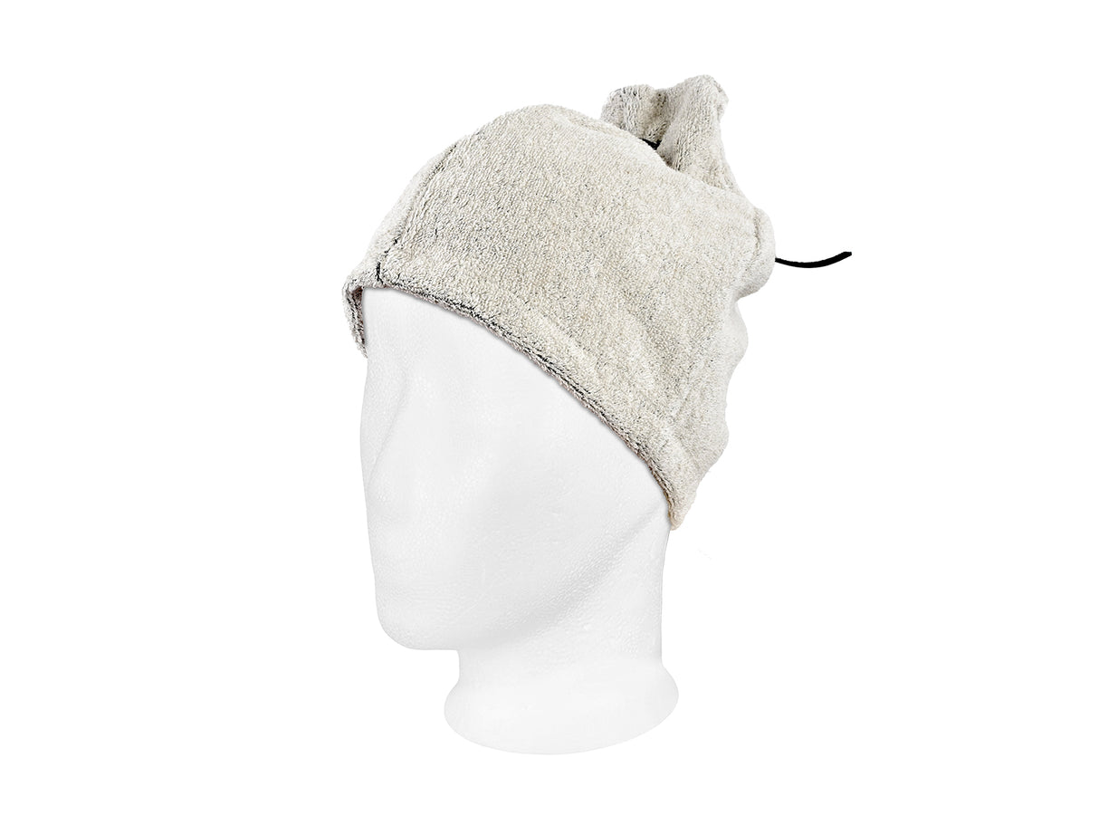 Saunahut Kamin aus Leinen-Frottee mit Lederband – One Size | SAVU