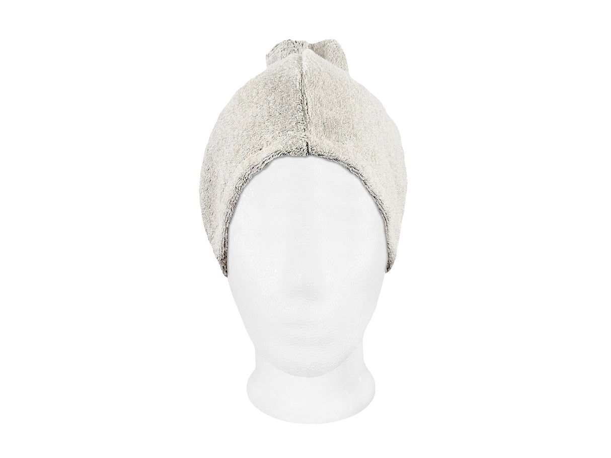 Saunahut Kamin aus Leinen-Frottee mit Lederband – One Size | SAVU