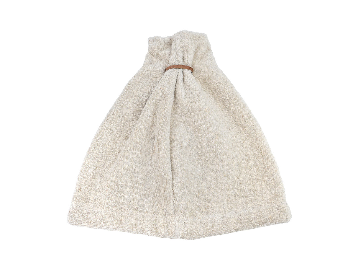 Saunahut Kamin aus Leinen-Frottee mit Lederband – One Size | SAVU