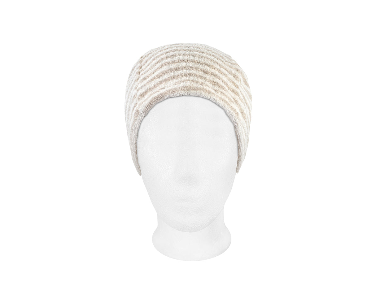 Saunahut Kamin aus Leinen-Frottee mit Lederband – One Size | SAVU