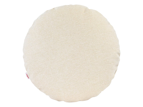  beties Wunschton Kissenhülle rund Ø50 cm Macciato Beige – Vorderansicht, melierter Möbelstoff 