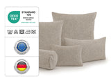 Nackenrollenhülle ca. 15x40 cm – melierter Möbelstoff mit Tiefe und Stand | beties WunschTON