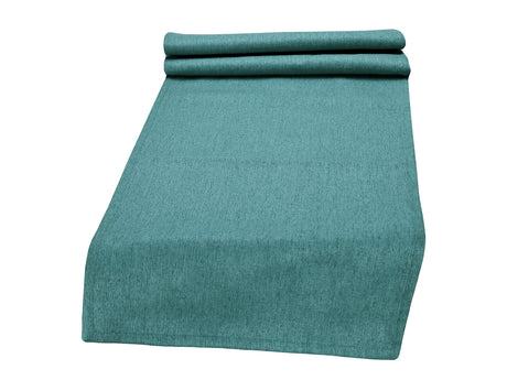 beties Wunschton Tischläufer 40x130 cm Teal Petrol – Vorderansicht, melierter Möbelstoff