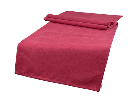  Tischlaeufer 40x140 cm himbeer-rot Chenille-Haptik beties „FarbTon" – Tischwaesche Oeko-Tex 