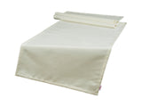  Tischlaeufer 40x140 cm sahne-weiss Chenille-Haptik beties „FarbTon" – Tischwaesche Oeko-Tex 