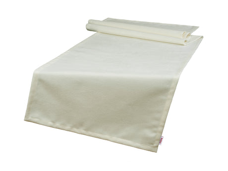  Tischlaeufer 40x140 cm sahne-weiss Chenille-Haptik beties „FarbTon" – Tischwaesche Oeko-Tex 