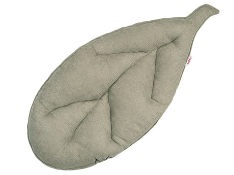 Kissen Blatt 28x59 cm greig-taupe Chenille-Haptik beties „FarbTon" – Sitzkissen Oeko-Tex 