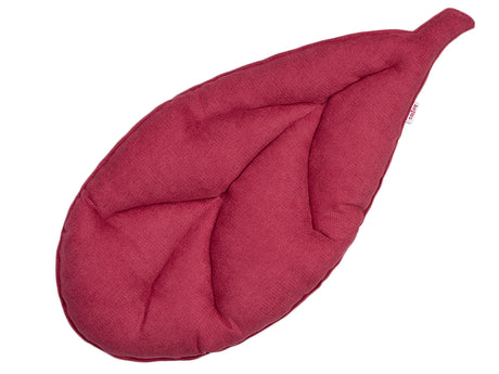 Kissen Blatt 28x59 cm himbeer-rot Chenille-Haptik beties „FarbTon" – Sitzkissen Oeko-Tex 