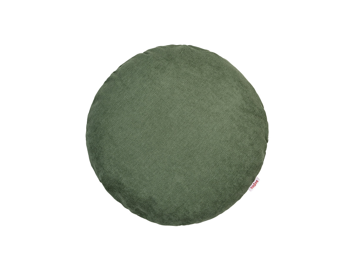 Kissenhülle rund ca. 40 cm Ø oliven-grün Chenille-Haptik beties „FarbTon"