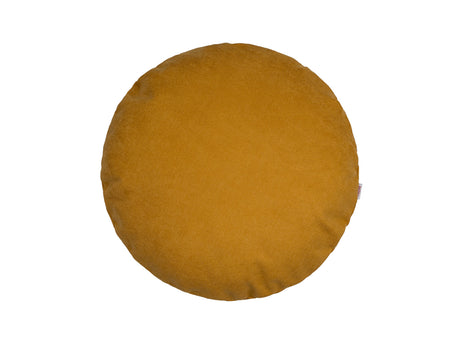 Kissenhülle rund ca. 50 cm Ø curry-gelb Chenille-Haptik beties „FarbTon"
