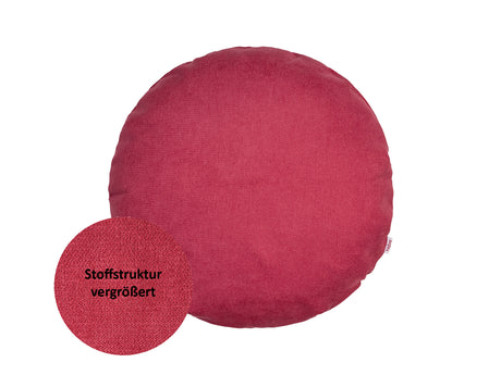 Kissenhülle rund ca. 50 cm Ø himbeer-rot Chenille-Haptik beties "FarbTon"