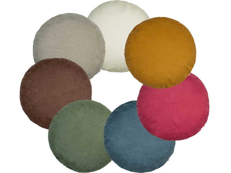Housse de coussin ronde env. 60 cm Ø Toucher chenille beties Housse de coussin "ColorTon" en qualité décorateur d'intérieur