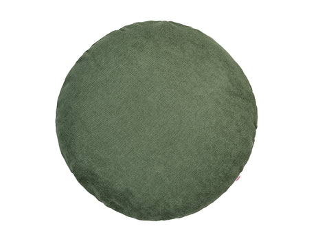 Kissenhülle rund 60 cm Ø oliven-grün Chenille-Haptik beties „FarbTon" – Kissenbezug Oeko-Tex 