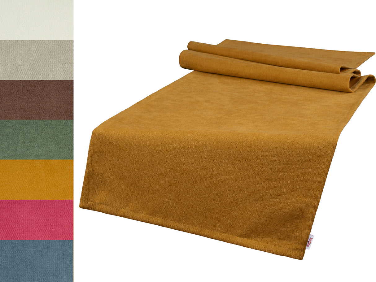  XL Tischläufer 40x220 cm Chenille-Haptik beties „FarbTon" – alle 7 Farben, Tischwäsche Oeko-Tex 