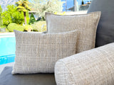  beties Outdoor-Kissenhülle Beige-Melange auf Gartenmöbeln – UV-beständige Kissenhülle für den Außenbereich 