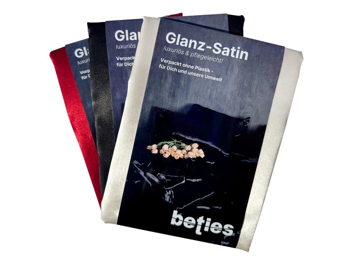 beties Glanz-Satin Spannbettlaken 160x200 cm – Premium Qualität – beties Heimtextil GmbH