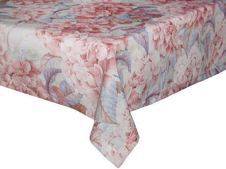 Tablecloth approx. 110x110 cm, sea of blossoms in lilac-blue, beties "Hydrangea"