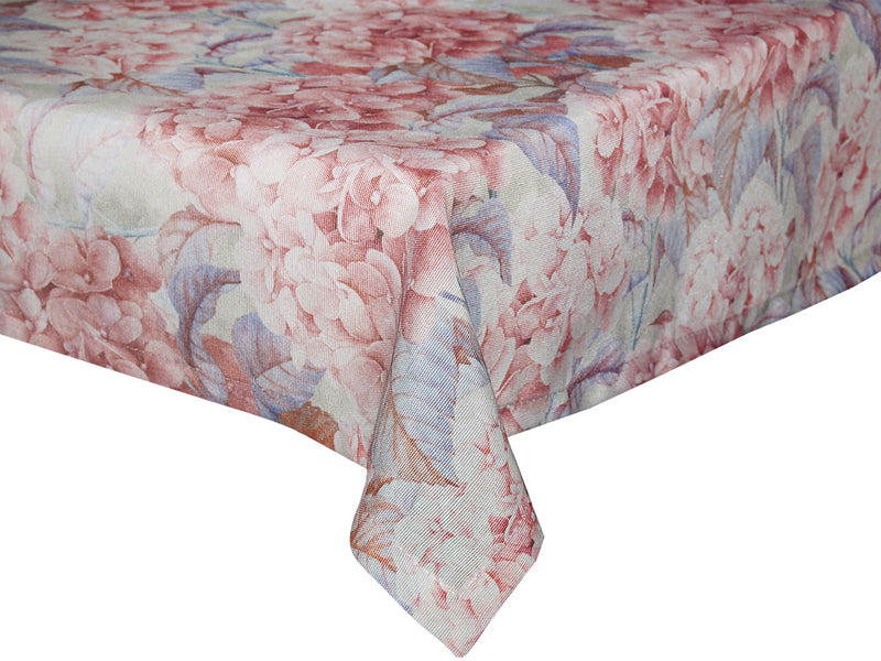 Nappe env. 110x110 cm mer de fleurs en beties lilas-bleu "hortensia"
