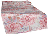 Chemin de table XL env. 40x220 cm mer de fleurs en beties lilas-bleu "hortensia"