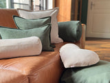 Housse de coussin environ 50x50 cm Velours côtelé beties "HYggelig No.1" Housse de coussin avec double couture en denim élaborée de qualité décorateur d'intérieur