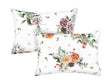 Weisse Kissenhuellen ca. 25x35 cm – Winterdeko mit gefrosteten Rosen in mauve oder orange – 100% Baumwolle – Aus der beties Magie des Winters "Frost-Rose" Kollektion.