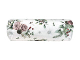 Nackenrollenhülle ca. 15x40 cm mauve – Winterdeko mit gefrosteten Rosen – 100% Baumwolle – Aus der beties Magie des Winters "Frost-Rose" Kollektion.