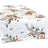 Weisser Tischlaeufer – Winterdeko mit gefrosteten Rosen in orange, Tannenzapfen und Zweigen – 100% Baumwolle – aus der beties Magie des Winters "Frost-Rose" Kollektion.