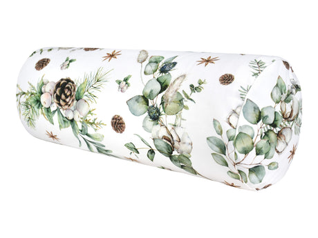 Nackenrollenhuelle ca. 15x40 cm – Winterdeko mit Tannenzapfen – 100% Baumwolle – aus der beties Kollektion, "Magie des Winters – Moggl"