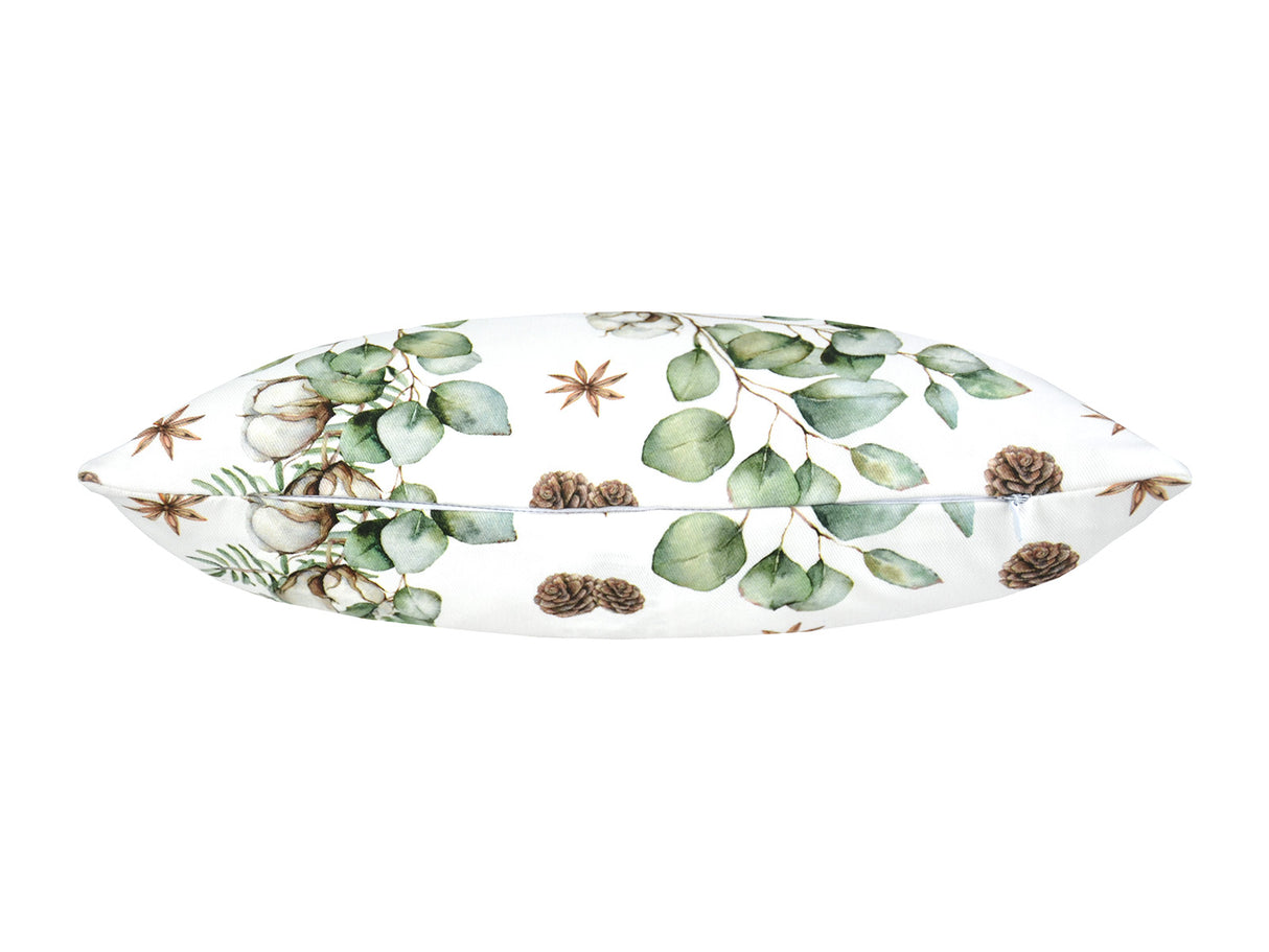 Kissenhuelle ca. 25x35 cm Ansicht von unten mit Reissverschluss – Winterdeko mit Tannenzapfen – 100% Baumwolle – aus der beties Kollektion, Magie des Winters "Moggl"