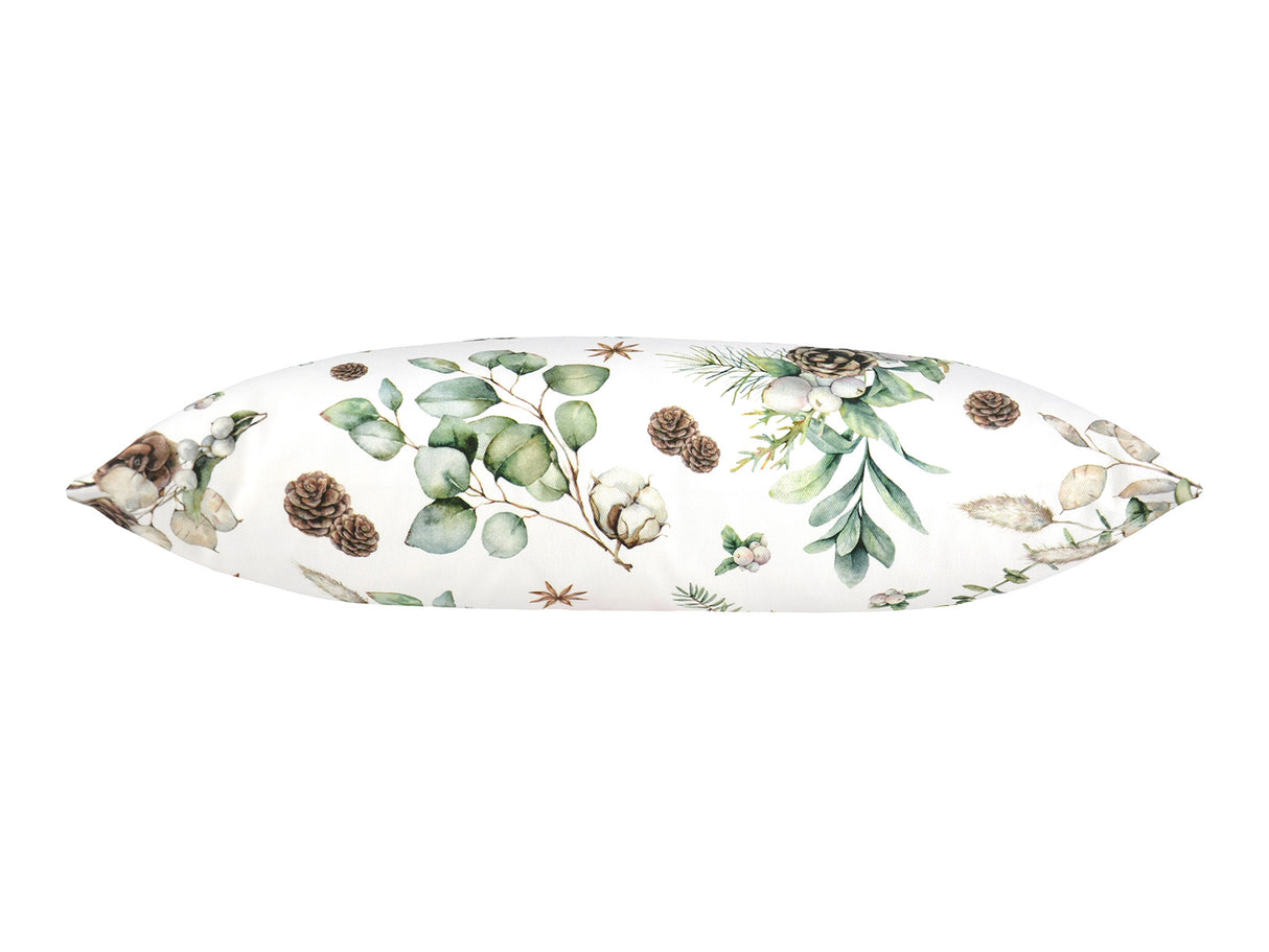 Kissenhuelle ca. 30x50 cm Ansicht von oben – Winterdeko mit Tannenzapfen – 100% Baumwolle – aus der beties Kollektion, Magie des Winters "Moggl"