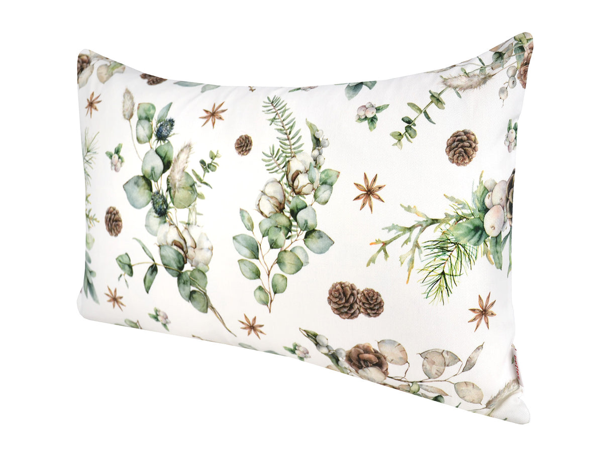Kissenhuelle ca. 30x50 cm – Winterdeko mit Tannenzapfen – 100% Baumwolle – aus der beties Kollektion, Magie des Winters "Moggl"