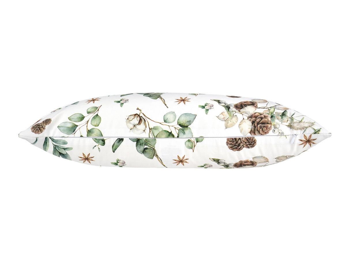 Kissenhuelle ca. 30x50 cm Ansicht von unten mit Reissverschluss – Winterdeko mit Tannenzapfen – 100% Baumwolle – aus der beties Kollektion, Magie des Winters "Moggl"