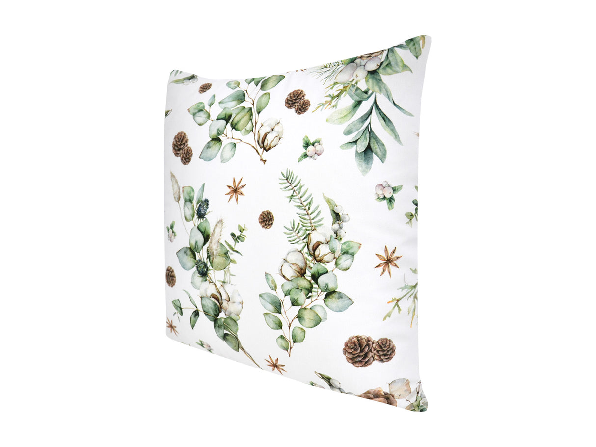 Kissenhuelle ca. 40x40 cm – Winterdeko mit Tannenzapfen – 100% Baumwolle – aus der beties Kollektion Magie des Winters "Moggl"