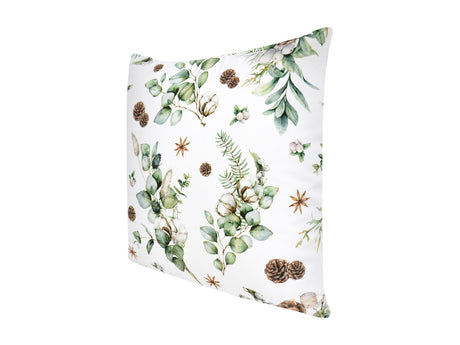 Kissenhuelle ca. 40x40 cm – Winterdeko mit Tannenzapfen – 100% Baumwolle – aus der beties Kollektion Magie des Winters "Moggl"